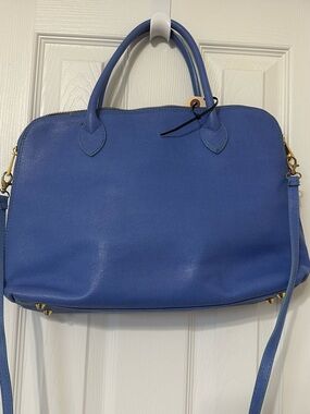 Leather Satchel with Top Handles and Crossbody Strap, Borse in Pelle Italy